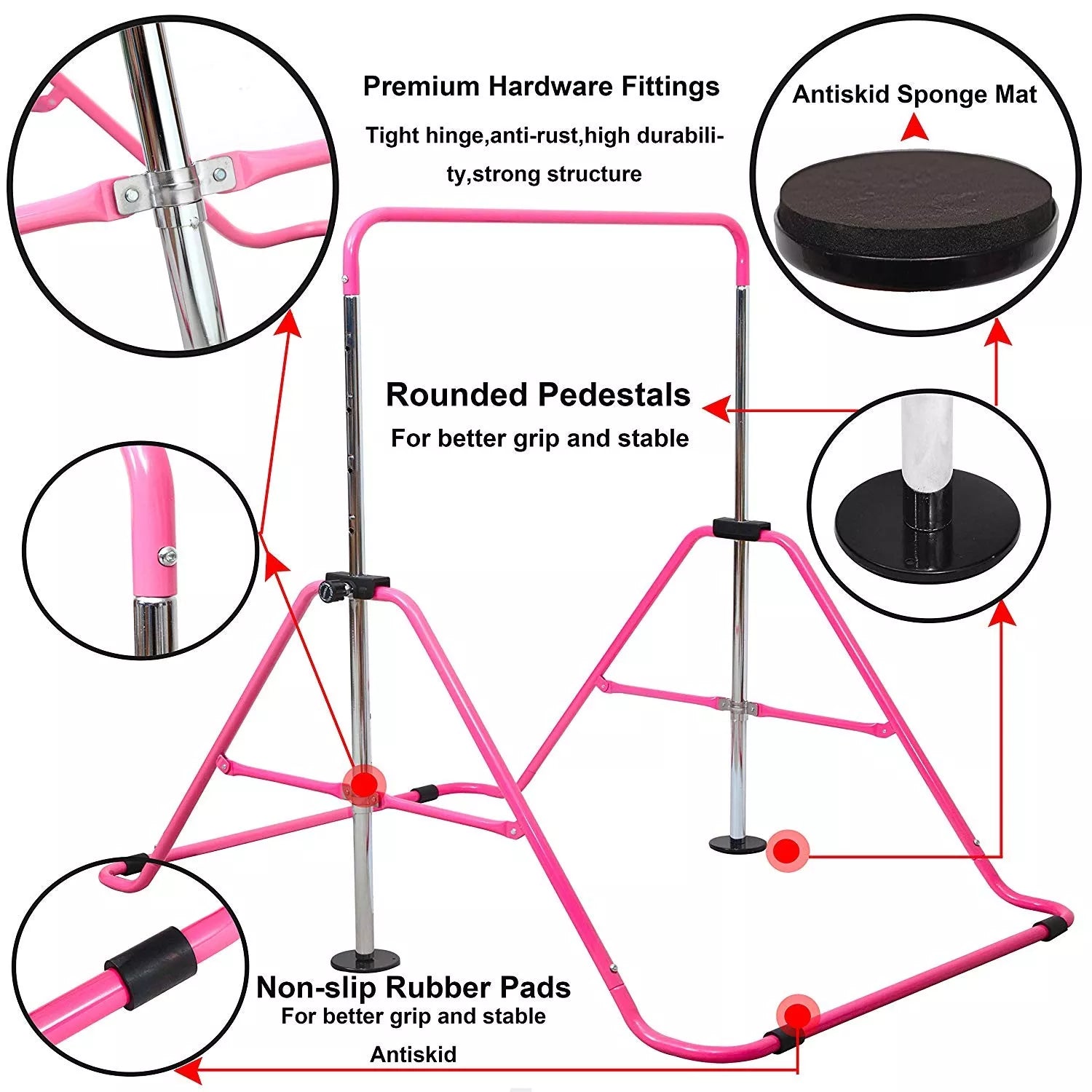 Kids Adjustable Gymnastics Training Bar