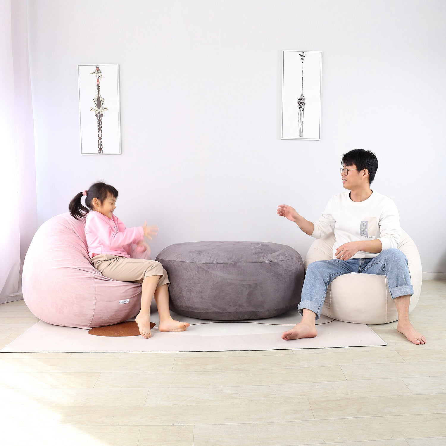 Foam Bean Bag (Light Mauve)