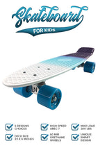 Mini Cruiser Skateboard - White/Blue