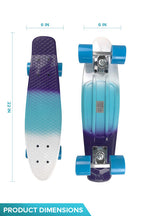 Mini Cruiser Skateboard - White/Blue