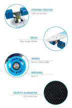 Mini Cruiser Skateboard - White/Blue