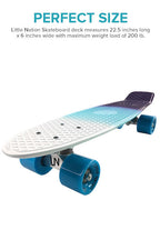 Mini Cruiser Skateboard - White/Blue