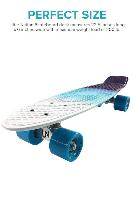 Mini Cruiser Skateboard - White/Blue