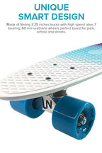 Mini Cruiser Skateboard - White/Blue