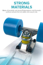 Mini Cruiser Skateboard - White/Blue