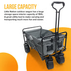 Foldable Beach Wagon Trolley with Big Wheels