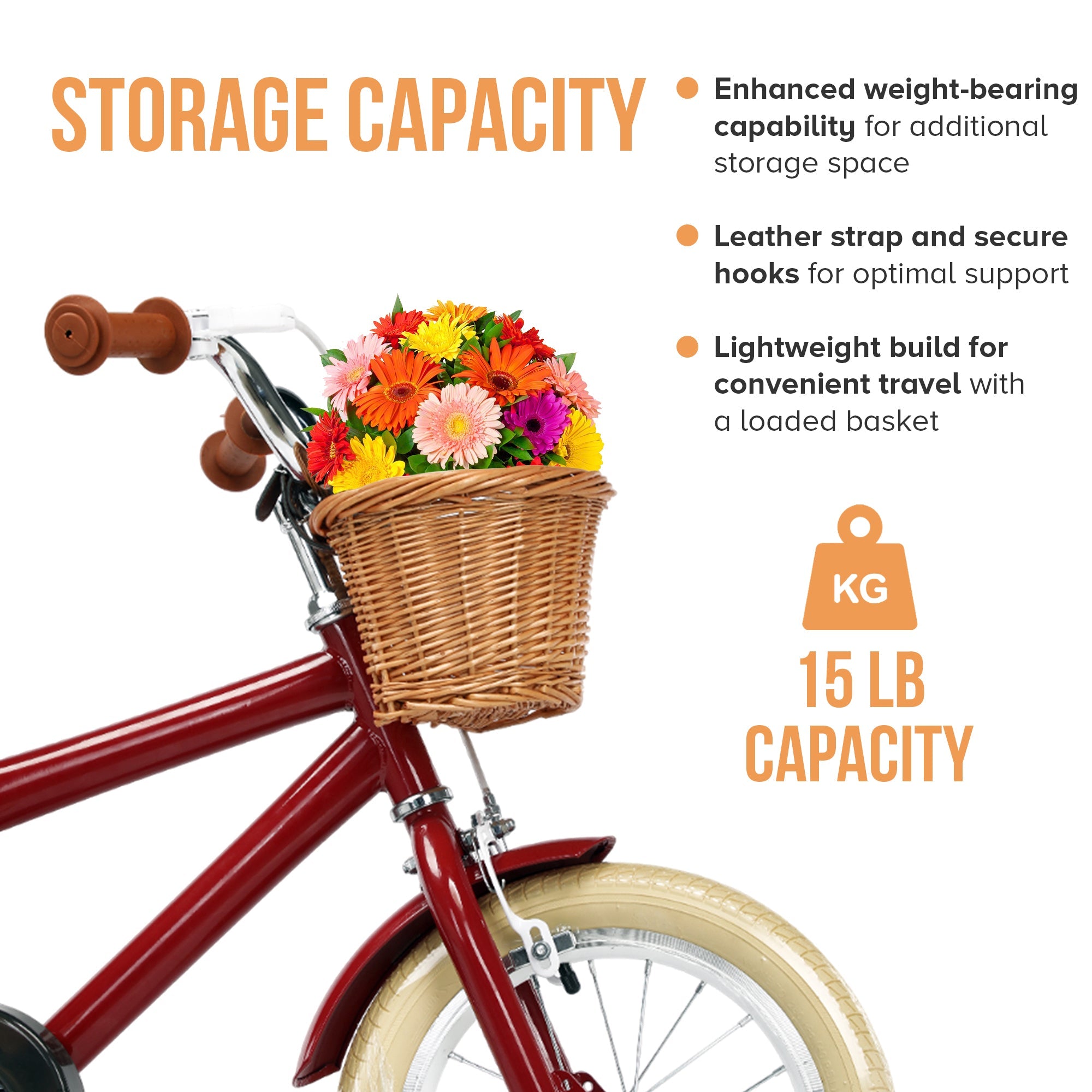Wicker Basket - 14 inch Bike, Balance Bike, Trike